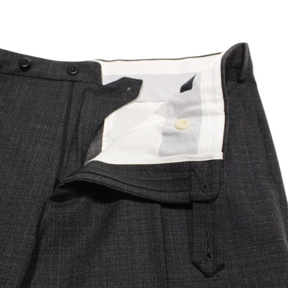 Zanella NWT Dress Pants Size 36 US Curtis In Gray Melange Wool Blend